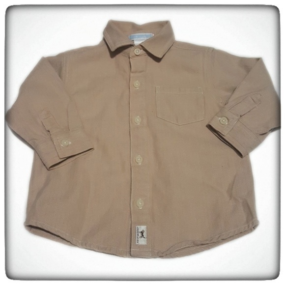 Janie and Jack Other - Janie&Jack Boy Khaki Tan Poplin Dress Shirt 12-18M